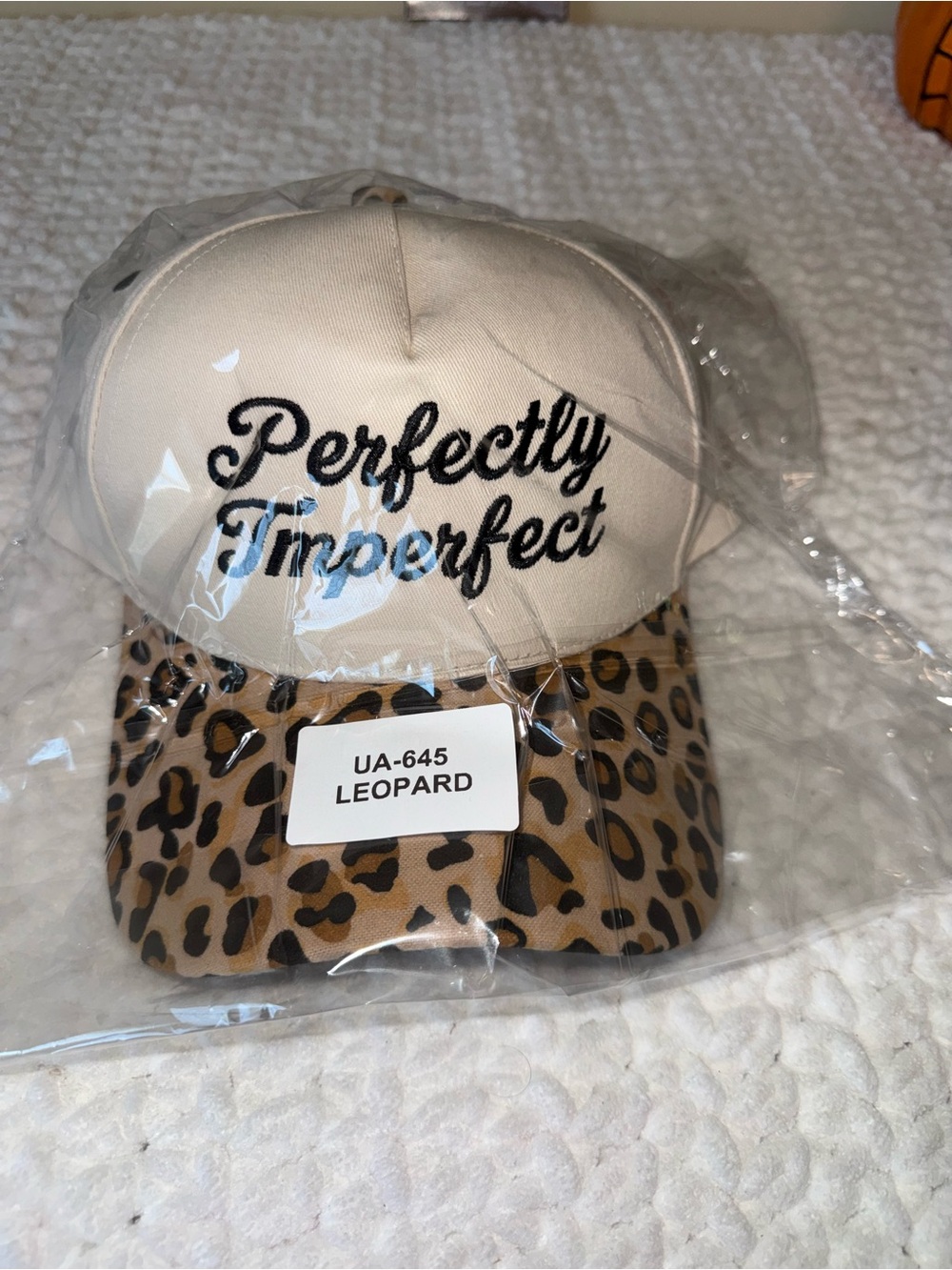 Perfectly Imperfect Leopard Print Baseball Cap - Cream